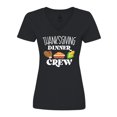 thumbnail image 1 of Inktastic Thanksgiving Dinner Crew with Turkey Legs, Pie and Corn Women's V-Neck T-Shirt, 1 of 5