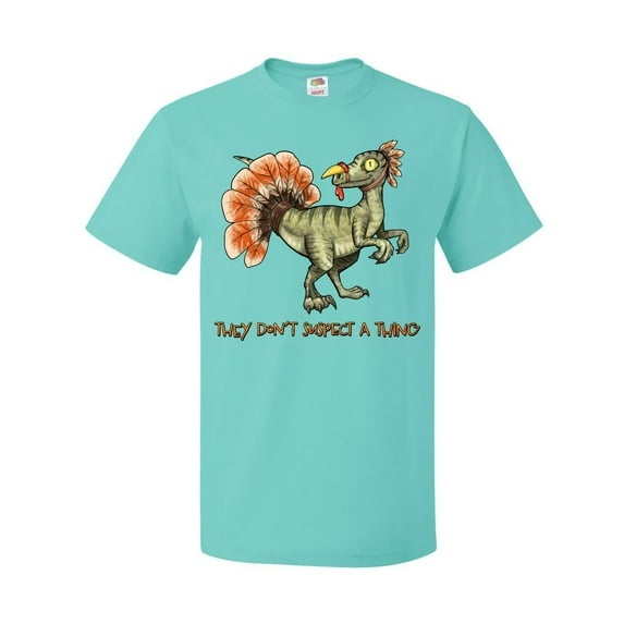 Inktastic Thanksgiving Dinosaur They Don't Suspect a Thing T-Shirt