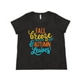 thumbnail image 1 of Inktastic Thanksgiving Fall Breeze and Autumn Leaves Women's Plus Size T-Shirt, 1 of 5