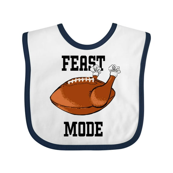 Inktastic Thanksgiving Feast Mode Turkey Football Boys or Girls Baby Bib