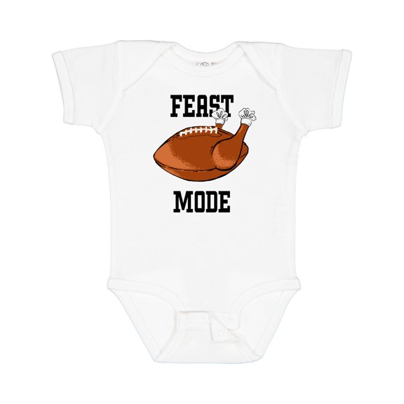 Inktastic Thanksgiving Feast Mode Turkey Football Boys or Girls Baby Bodysuit