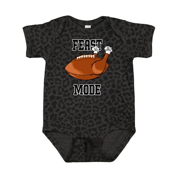 Inktastic Thanksgiving Feast Mode Turkey Football Boys or Girls Baby Bodysuit