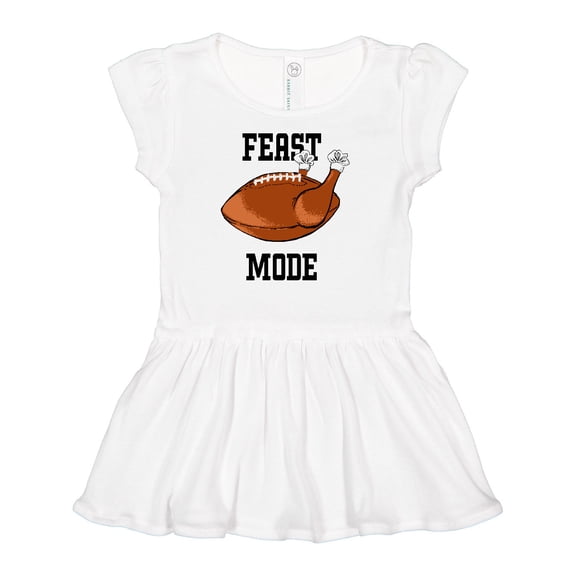 Inktastic Thanksgiving Feast Mode Turkey Football Girls Baby Dress