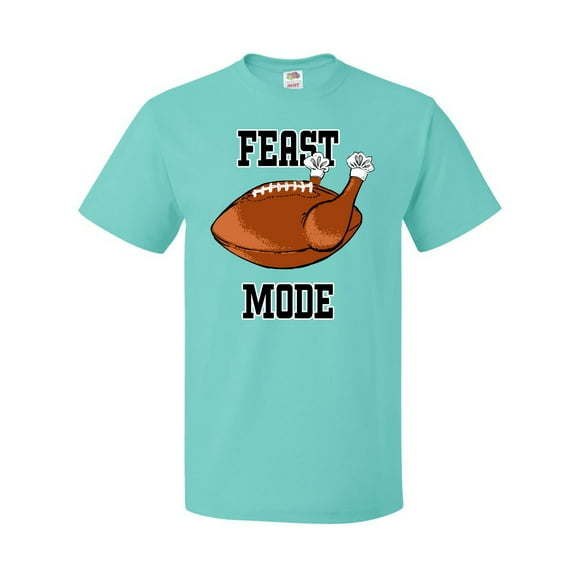 Inktastic Thanksgiving Feast Mode Turkey Football T-Shirt