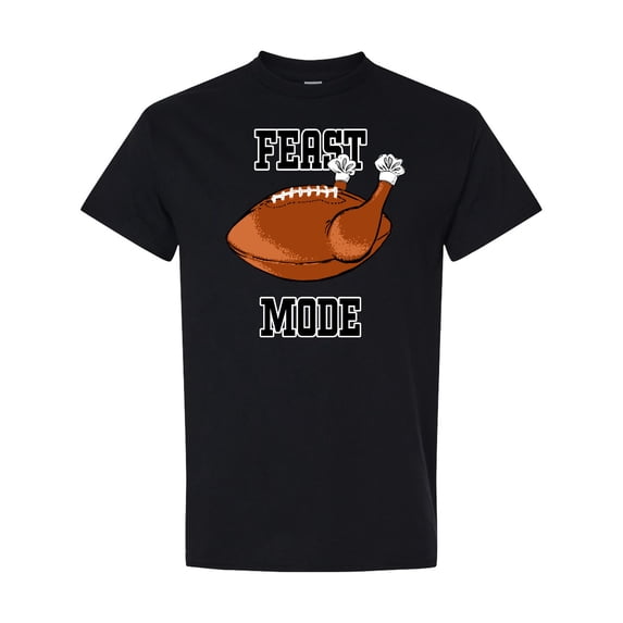 Inktastic Thanksgiving Feast Mode Turkey Football T-Shirt