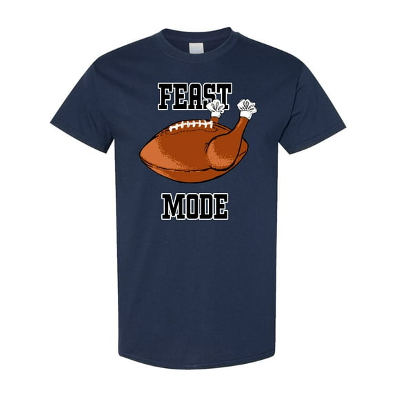 Inktastic Thanksgiving Feast Mode Turkey Football T-Shirt