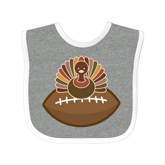 Inktastic Thanksgiving Football Turkey Boys Baby Bib