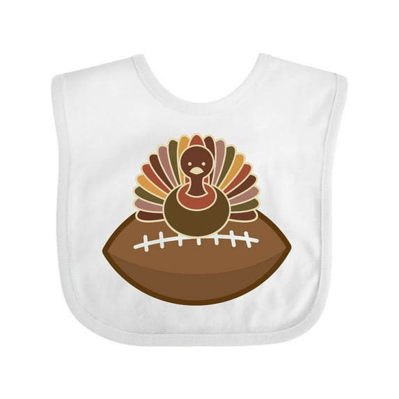 Inktastic Thanksgiving Football Turkey Boys Baby Bib