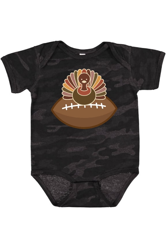 Thanksgiving Football Turkey Boys Baby Bodysuit