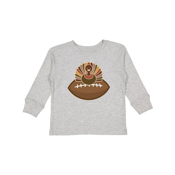 Inktastic Thanksgiving Football Turkey Boys Long Sleeve Toddler T-Shirt