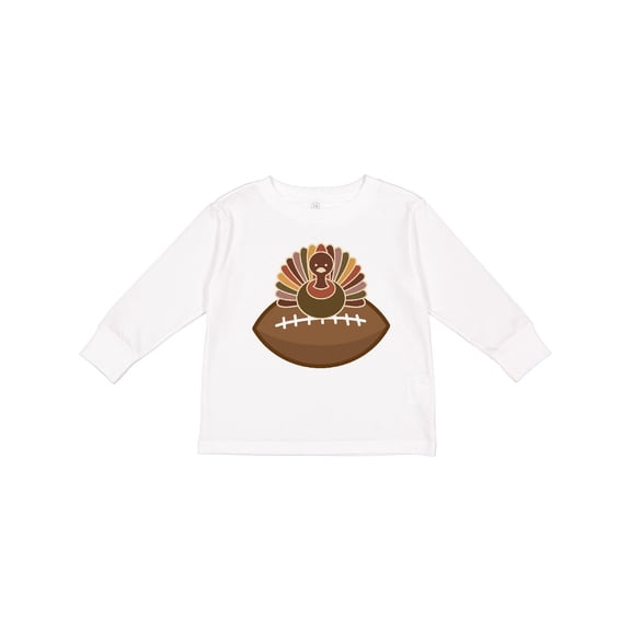 Inktastic Thanksgiving Football Turkey Boys Long Sleeve Toddler T-Shirt