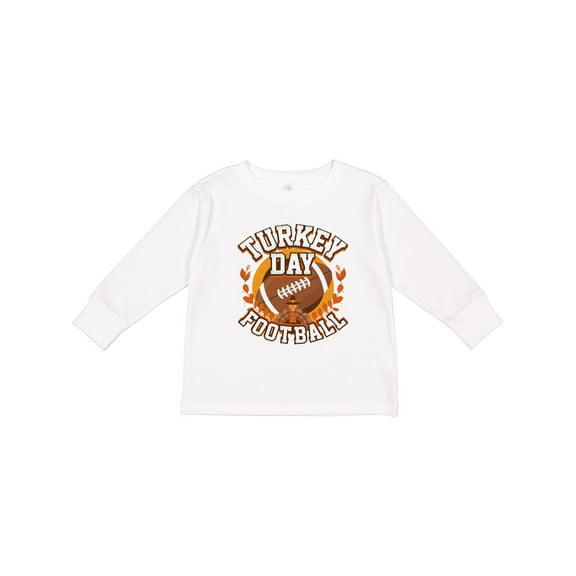 Inktastic Thanksgiving Football Turkey Day Boys or Girls Long Sleeve Toddler T-Shirt