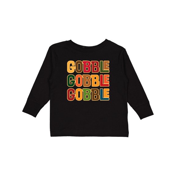 Inktastic Thanksgiving Funny Gobble Boys or Girls Long Sleeve Toddler T-Shirt