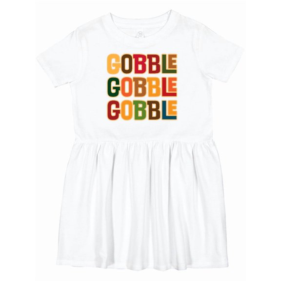 Inktastic Thanksgiving Funny Gobble Girls Toddler Dress