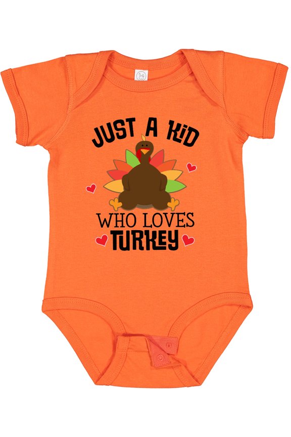 Thanksgiving Funny Kids Turkey Boys or Girls Baby Bodysuit
