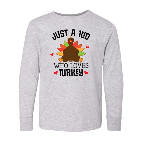 Inktastic Thanksgiving Funny Kids Turkey Long Sleeve Youth T-Shirt