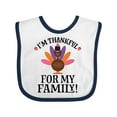 thumbnail image 1 of Inktastic Thanksgiving Girl Turkey Thankful for Family Girls Baby Bib, 1 of 4