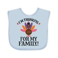 thumbnail image 1 of Inktastic Thanksgiving Girl Turkey Thankful for Family Girls Baby Bib, 1 of 4