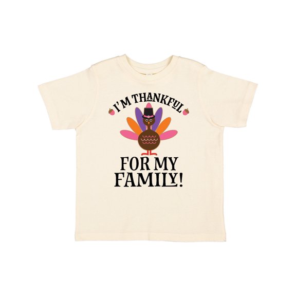 Inktastic Thanksgiving Girl Turkey Thankful for Family Girls Toddler T-Shirt