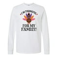 thumbnail image 1 of Inktastic Thanksgiving Girl Turkey Thankful for Family Long Sleeve T-Shirt, 1 of 5