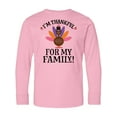 thumbnail image 1 of Inktastic Thanksgiving Girl Turkey Thankful for Family Long Sleeve Youth T-Shirt, 1 of 5