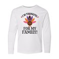 thumbnail image 1 of Inktastic Thanksgiving Girl Turkey Thankful for Family Long Sleeve Youth T-Shirt, 1 of 5