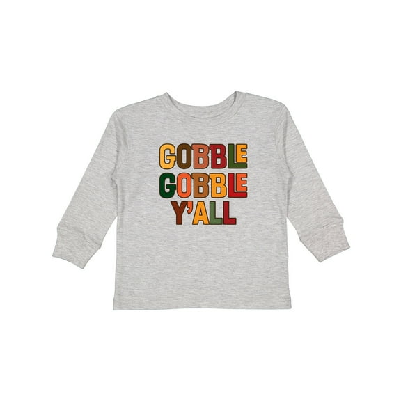 Inktastic Thanksgiving Gobble Gobble Y'all Boys or Girls Long Sleeve Toddler T-Shirt