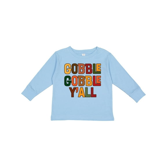 Inktastic Thanksgiving Gobble Gobble Y'all Boys or Girls Long Sleeve Toddler T-Shirt