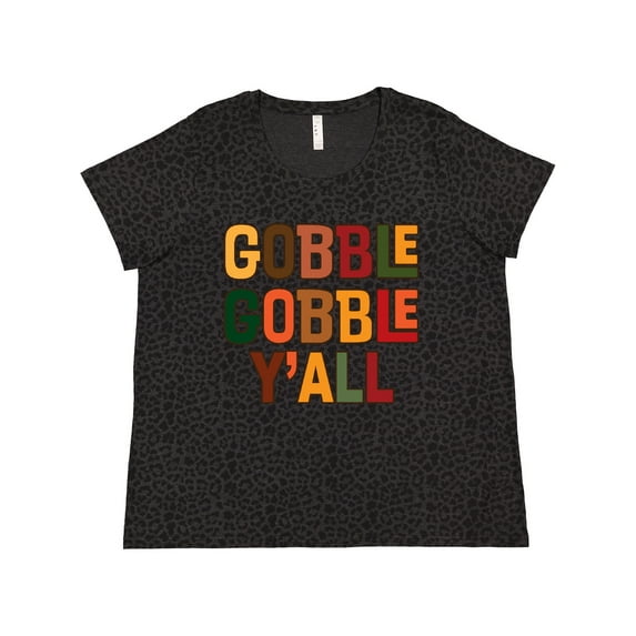 Inktastic Thanksgiving Gobble Gobble Y'all Women's Plus Size T-Shirt