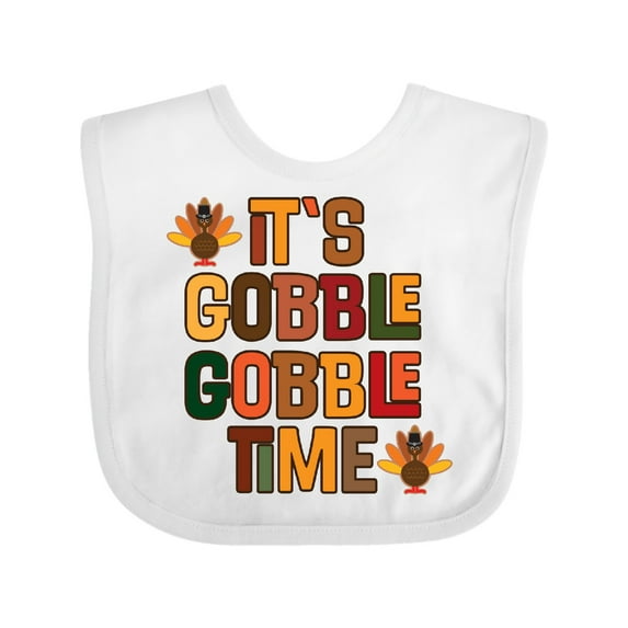 Inktastic Thanksgiving Gobble Time Turkey Boys or Girls Baby Bib