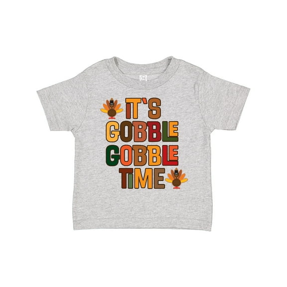 Inktastic Thanksgiving Gobble Time Turkey Boys or Girls Toddler T-Shirt