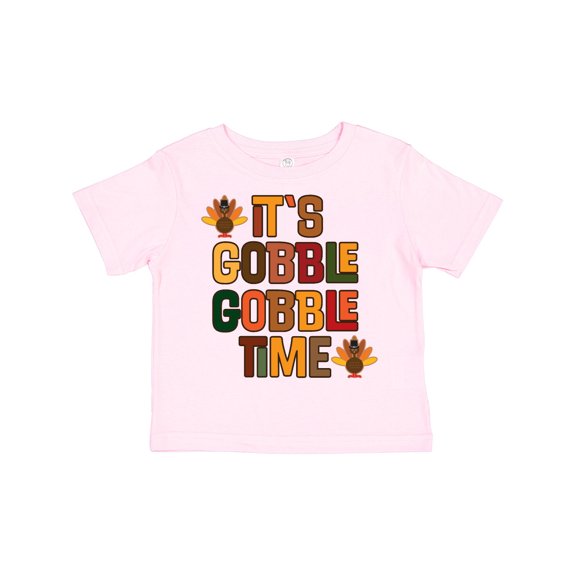 Inktastic Thanksgiving Gobble Time Turkey Boys or Girls Toddler T-Shirt