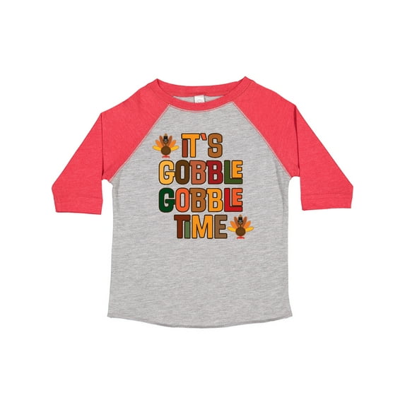 Inktastic Thanksgiving Gobble Time Turkey Boys or Girls Toddler T-Shirt