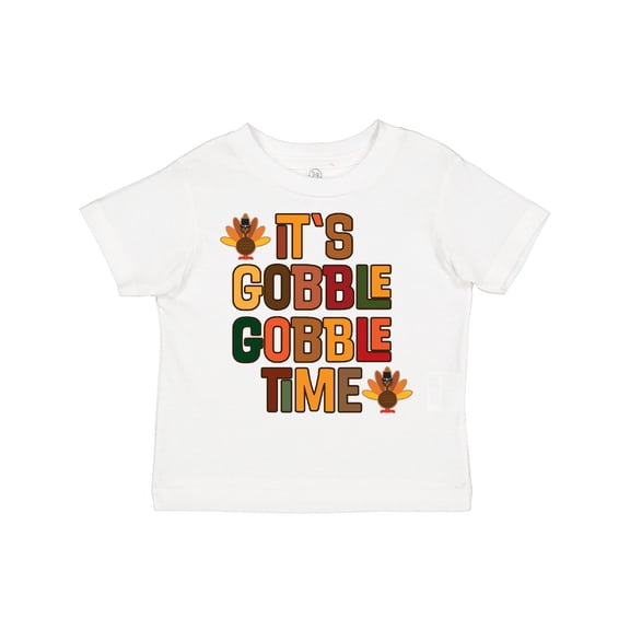 Inktastic Thanksgiving Gobble Time Turkey Boys or Girls Toddler T-Shirt