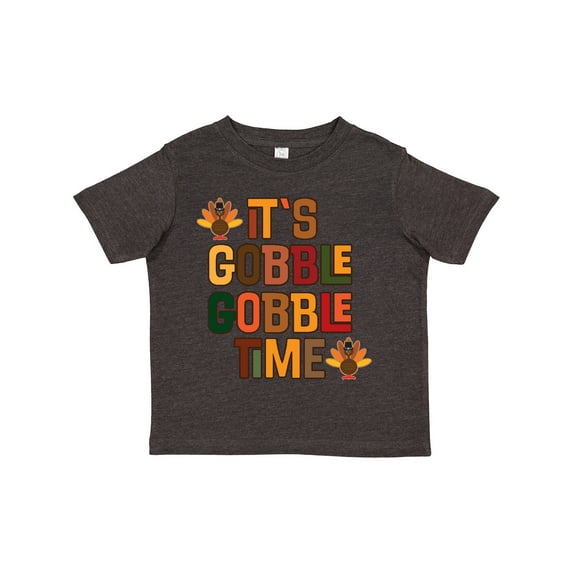 Inktastic Thanksgiving Gobble Time Turkey Boys or Girls Toddler T-Shirt