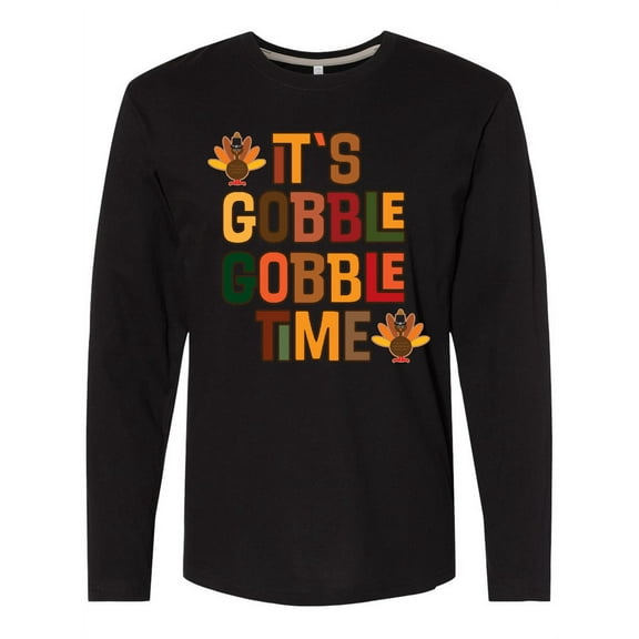 Inktastic Thanksgiving Gobble Time Turkey Long Sleeve T-Shirt