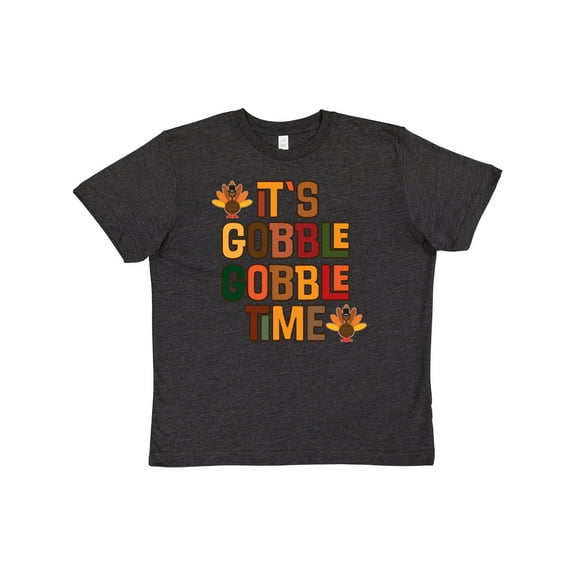 Inktastic Thanksgiving Gobble Time Turkey Youth T-Shirt