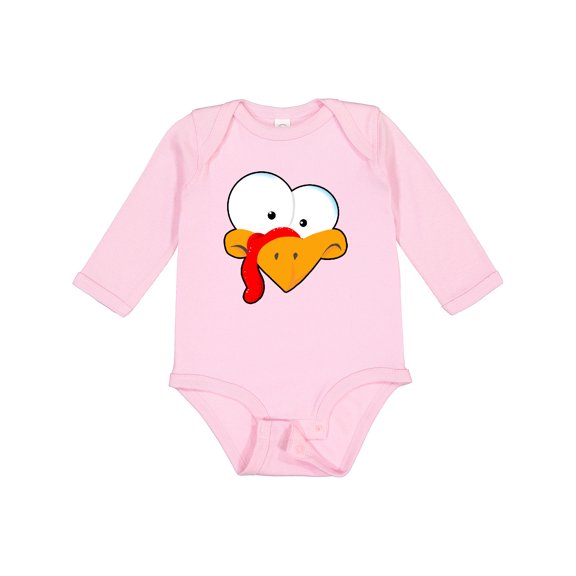 Inktastic Thanksgiving Goofball Turkey Face Boys or Girls Long Sleeve Baby Bodysuit