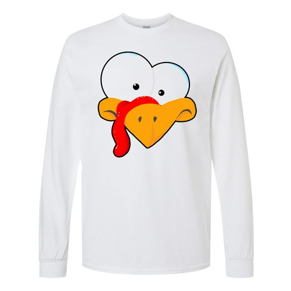 Inktastic Thanksgiving Goofball Turkey Face Long Sleeve T-Shirt