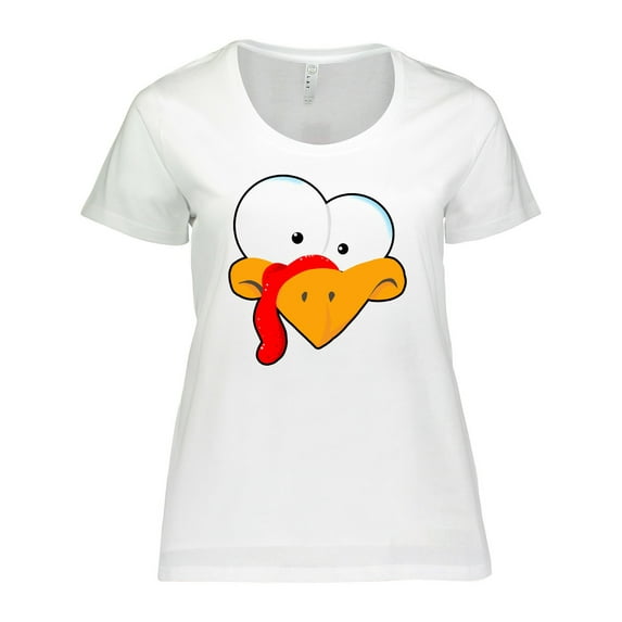 Inktastic Thanksgiving Goofball Turkey Face Women's Plus Size T-Shirt