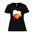 thumbnail image 1 of Inktastic Thanksgiving Goofball Turkey Face Women's Plus Size T-Shirt, 1 of 5