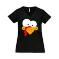 thumbnail image 1 of Inktastic Thanksgiving Goofball Turkey Face Women's Plus Size V-Neck T-Shirt, 1 of 5