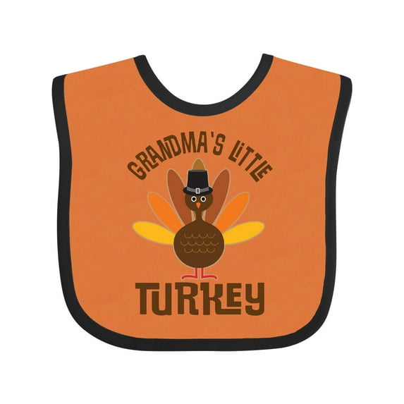Inktastic Thanksgiving Grandma Little Turkey Boys or Girls Baby Bib