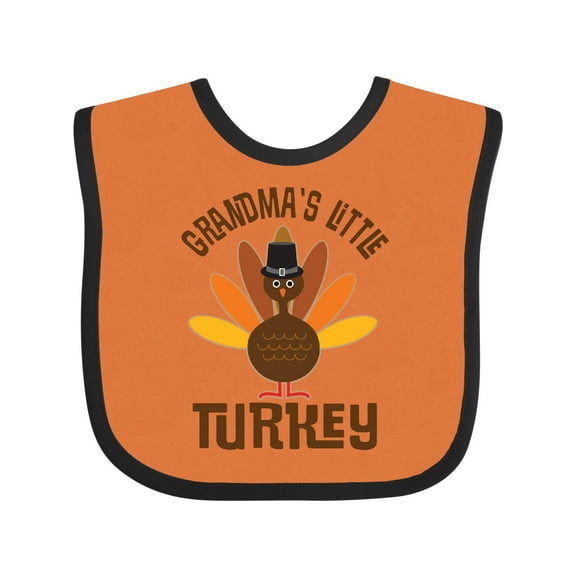 Inktastic Thanksgiving Grandma Little Turkey Boys or Girls Baby Bib