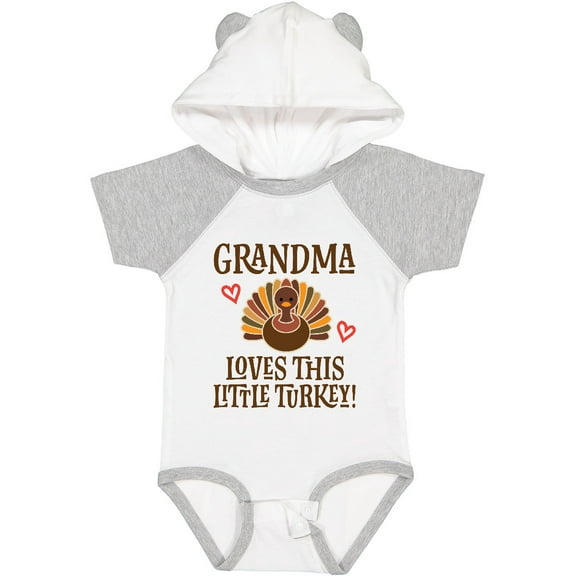 Inktastic Thanksgiving Grandma Little Turkey Boys or Girls Baby Bodysuit
