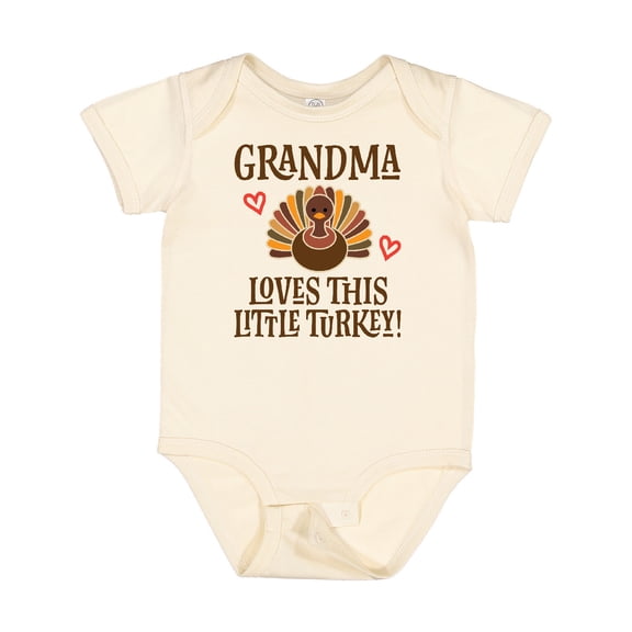 Inktastic Thanksgiving Grandma Little Turkey Boys or Girls Baby Bodysuit