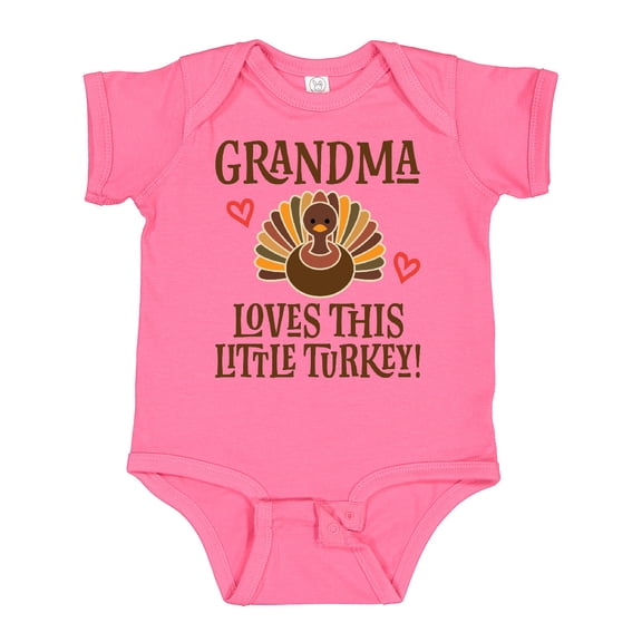 Inktastic Thanksgiving Grandma Little Turkey Boys or Girls Baby Bodysuit