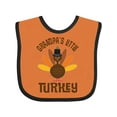 thumbnail image 1 of Inktastic Thanksgiving Grandpa Little Turkey Boys or Girls Baby Bib, 1 of 4