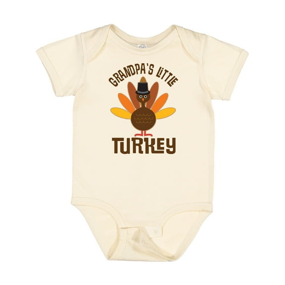 Inktastic Thanksgiving Grandpa Little Turkey Boys or Girls Baby Bodysuit