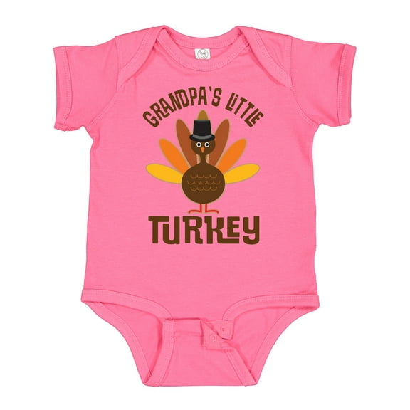 Inktastic Thanksgiving Grandpa Little Turkey Boys or Girls Baby Bodysuit